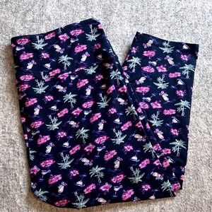 Intro Love The Fit Women's 1X Capri Leggings Tropical Print Tummy Control